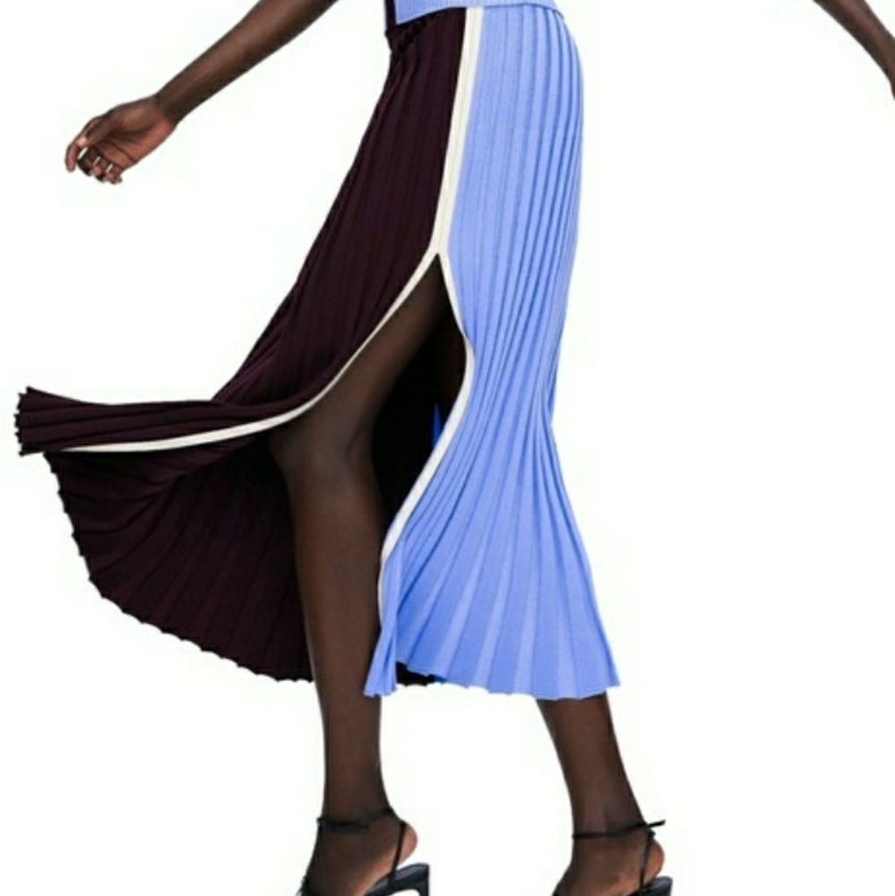 Zara knit color block skirt